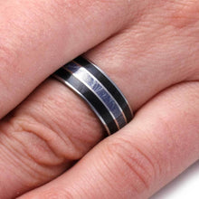 Black Jade Mokume Tungsten Wedding Band