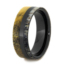 Mens Wedding Band Antler-Buckeye-Burl-Black-Ceramic(3)