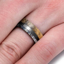 mens wedding band Antler-Buckeye-Burl-Black-Ceramic(5)