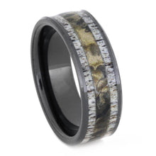 Camo Ring deer antler black ceramic