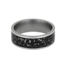 Black Stardust Tungsten Ring, Masculine Wedding Band With Matte Finish-2654