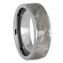 Tungsten Wedding Band with Gibeon Meteorite Inlay-1653