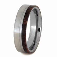 Titanium Wedding Band With Honduran Rosewood Burl (3)