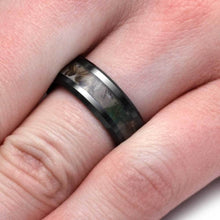 Camo Ring Black Ceramic Wedding Band
