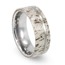 mens wedding band Antler Titanium Pinstripe(1)