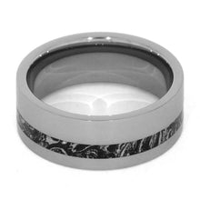 Black and White Mokume Tungsten Wedding Band