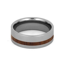 Honduran Rosewood Ring, Tungsten Wedding Band, Wooden Inlay Ring-2710