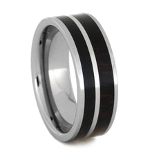 Tungsten Ironwood Obsidian Ring