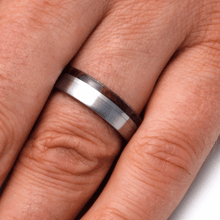 Titanium Wedding Band With Honduran Rosewood Burl (5)