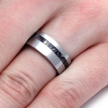 Black and White Mokume Tungsten Wedding Band