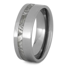 Tungsten Wedding Band For Men With Gibeon Meteorite-3204
