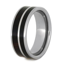 Tungsten Ironwood Obsidian Ring