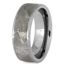 Tungsten Wedding Band with Gibeon Meteorite Inlay-1653