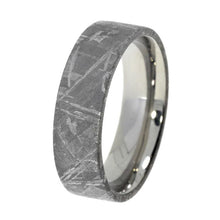 Titanium Ring, Gibeon Meteorite Overlay Flat(3)