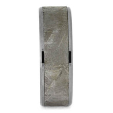 Tungsten Wedding Band with Gibeon Meteorite Inlay-1653