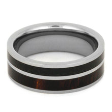 Tungsten Ironwood Obsidian Ring