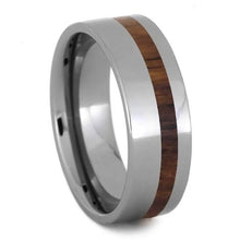 Honduran Rosewood Ring, Tungsten Wedding Band, Wooden Inlay Ring-2710
