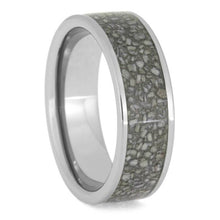Crushed Deer Antler Wedding Band, Tungsten Carbide Ring-2664