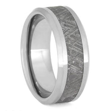 Tungsten Wedding Band With Gibeon Meteorite Ring-1104
