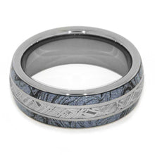 Tungsten Ring With Cobaltium Composite Mokume And Meteorite Inlays-2855