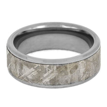 Tungsten Wedding Band with Gibeon Meteorite Inlay-1653