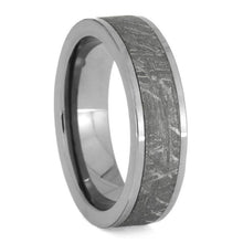 Mens Wedding Band Tungsten Ring with Gibeon Meteorite-2179