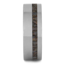 Stunning Tungsten Wedding Band With Dinosaur Bone-1484