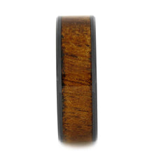Koa Wood Black Ceramic Wedding Band