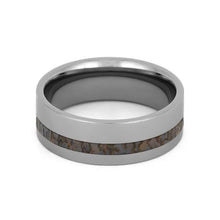 Stunning Tungsten Wedding Band With Dinosaur Bone-1484