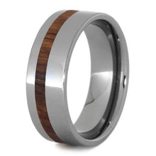 Honduran Rosewood Ring, Tungsten Wedding Band, Wooden Inlay Ring-2710