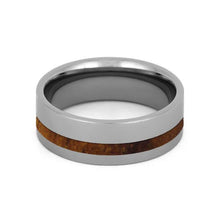 Tropical Koa Wood Ring, Tungsten Wedding Band, Natural Ring-2712