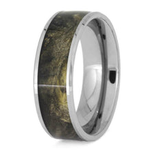 Buckeye Burl Wood Wedding Band, Beveled Tungsten Ring-2609