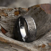 Tungsten Wedding Band with Gibeon Meteorite Inlay-1653