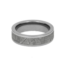Mens Wedding Band Tungsten Ring with Gibeon Meteorite-2179