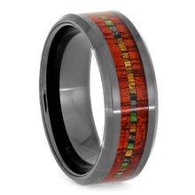 Black Ceramic Ring, Bloodwood And Dymondwood Inlays-3281