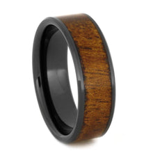 Koa Wood Black Ceramic Wedding Band