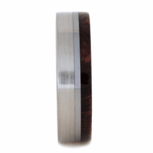 Titanium Wedding Band With Honduran Rosewood Burl (2)