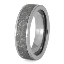Mens Wedding Band Tungsten Ring with Gibeon Meteorite-2179