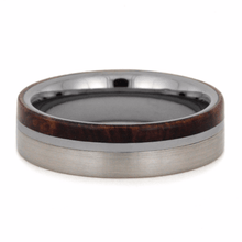 Titanium Wedding Band With Honduran Rosewood Burl (4)